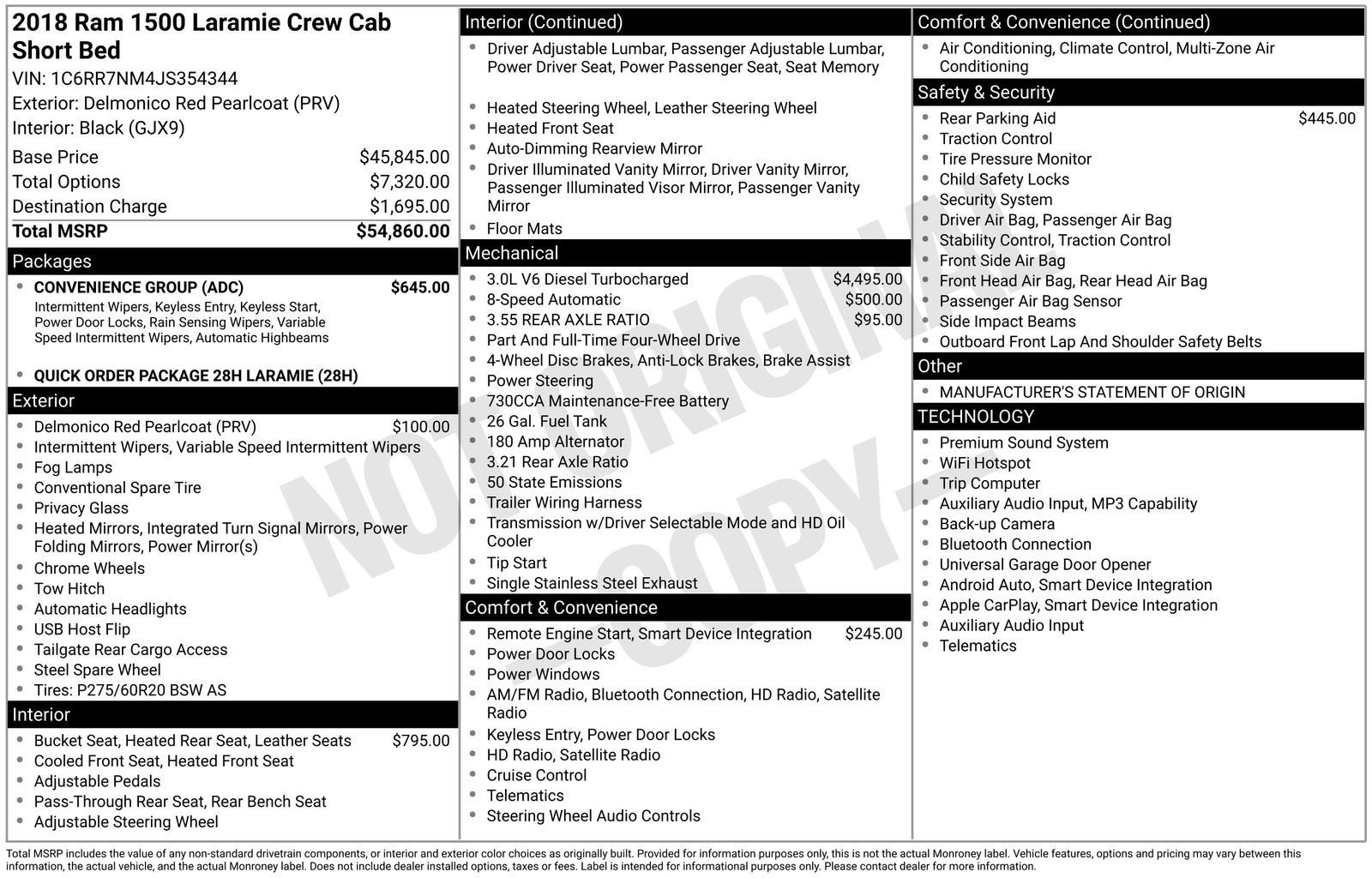 2018 RAM 1500 Laramie Crew Cab 4x4 5'7" Box