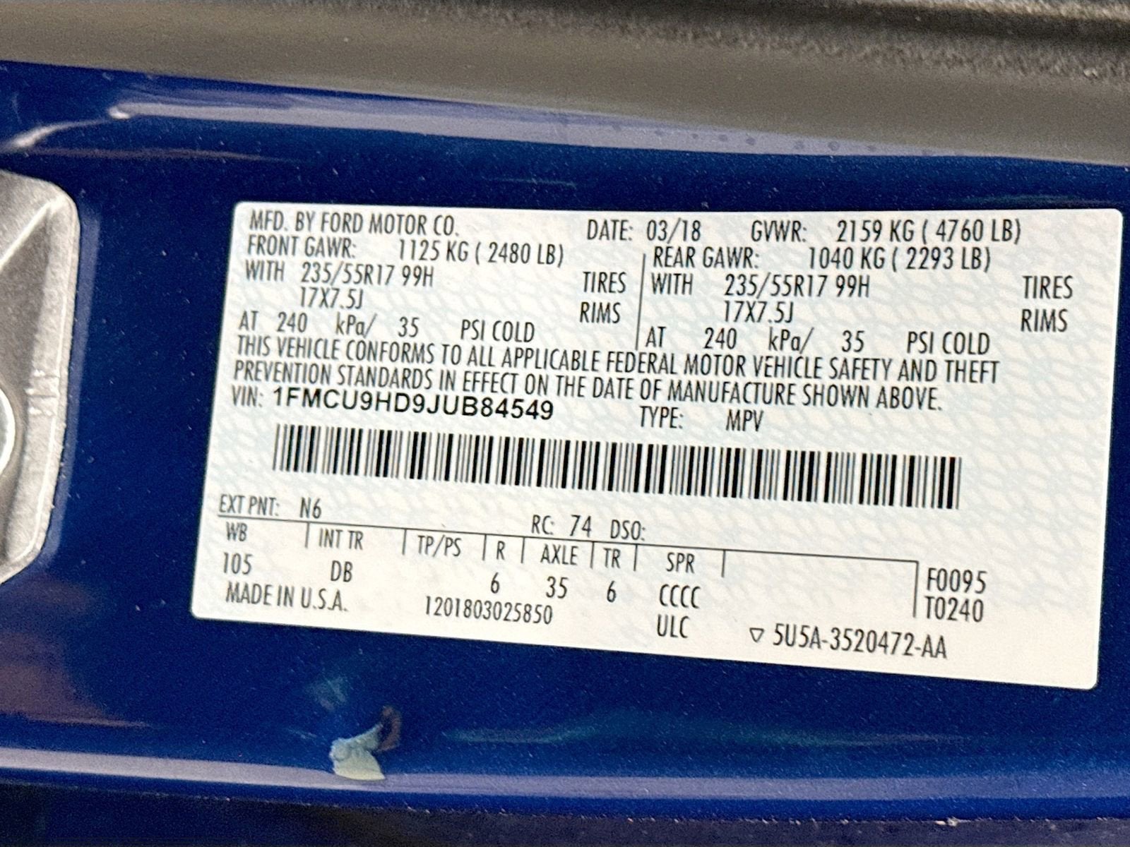 2018 Ford Escape SEL