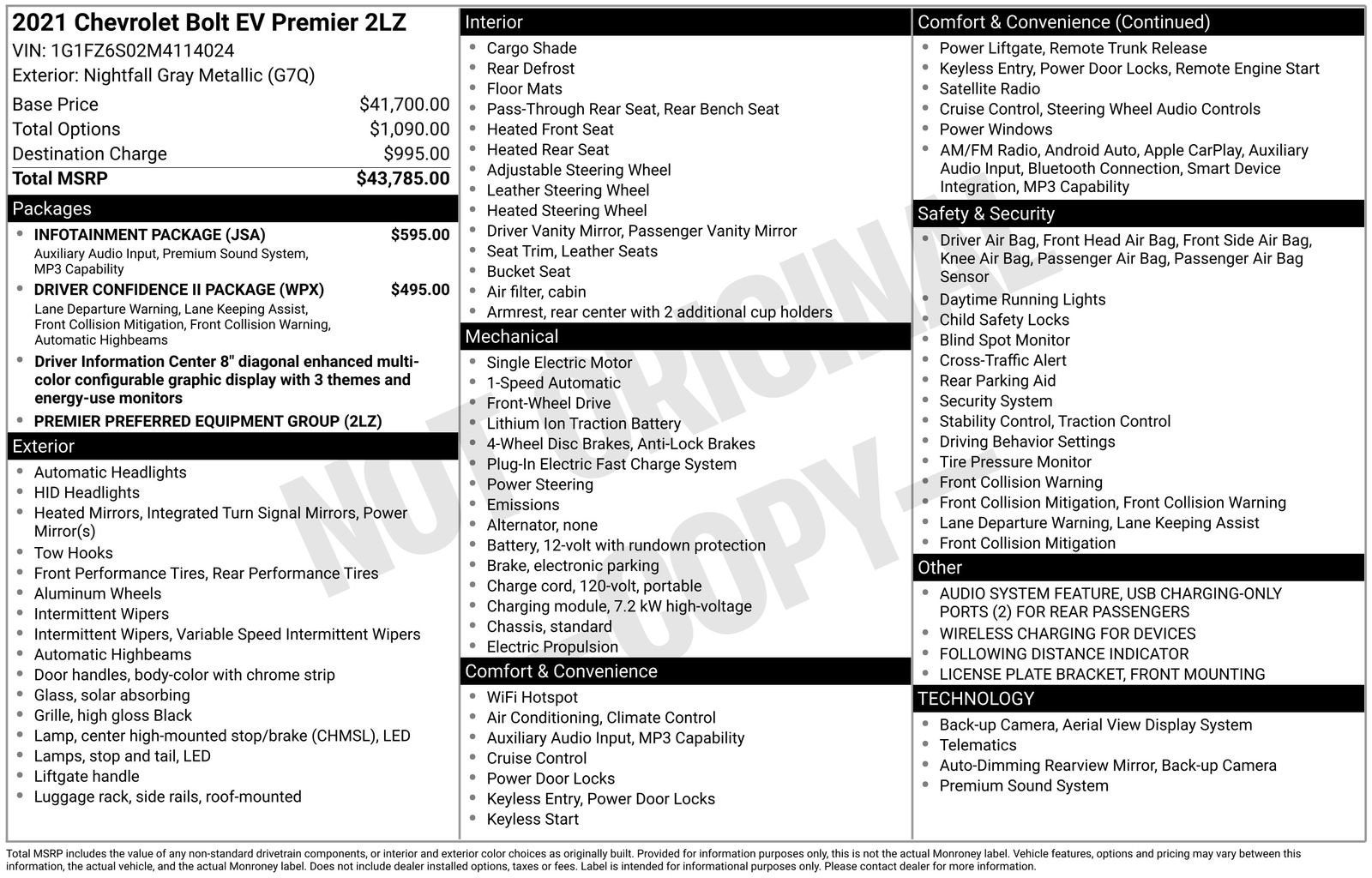 2021 Chevrolet Bolt EV Premier