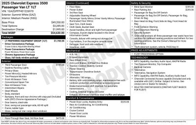2025 Chevrolet Express Passenger 1LT
