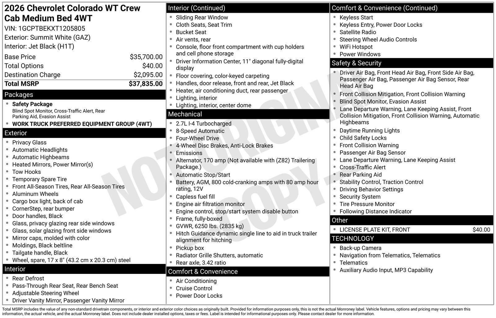 2026 Chevrolet Colorado WT