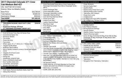 2017 Chevrolet Colorado 4WD Z71