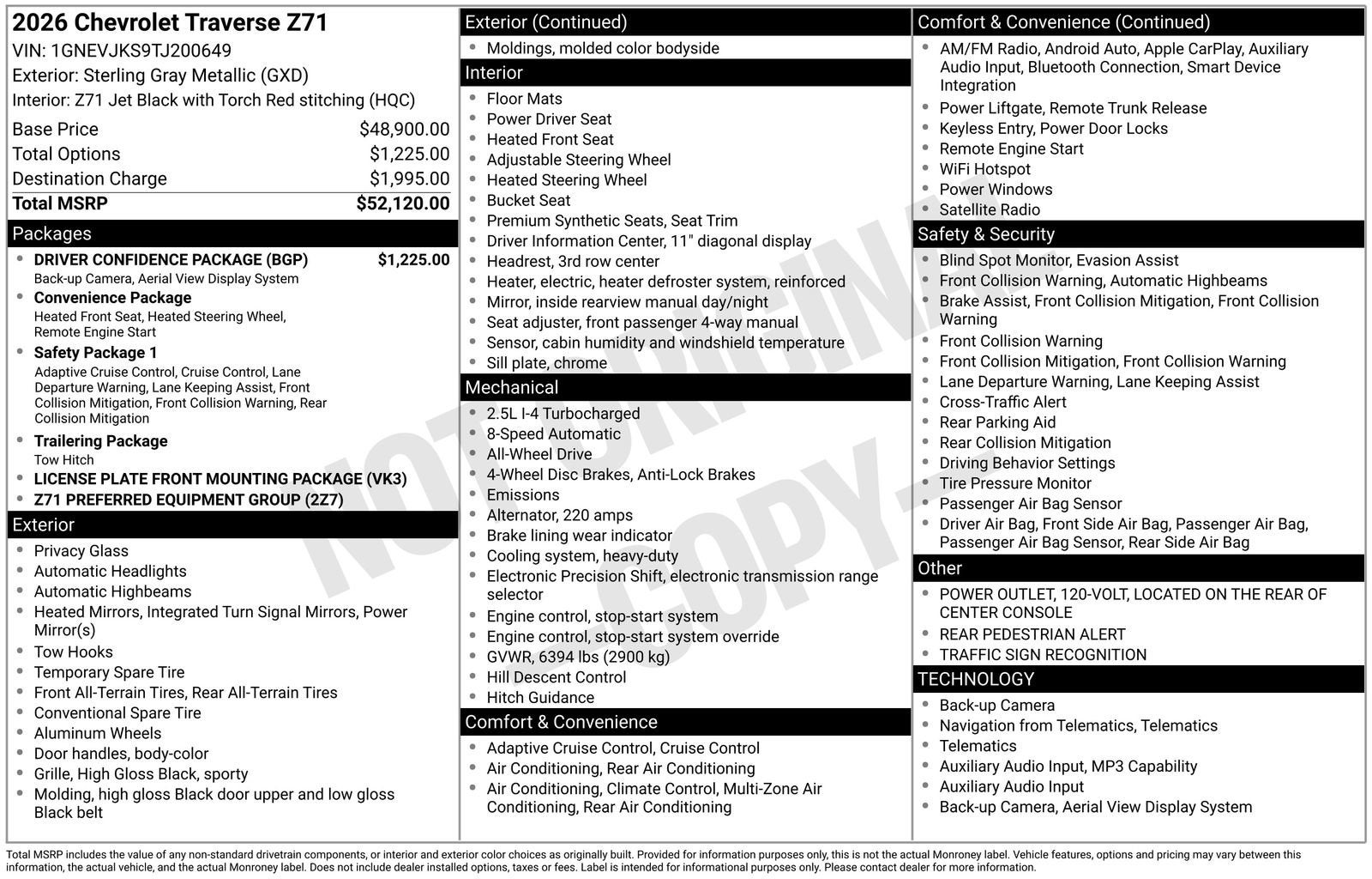 2026 Chevrolet Traverse Z71
