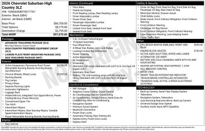 2026 Chevrolet Suburban High Country