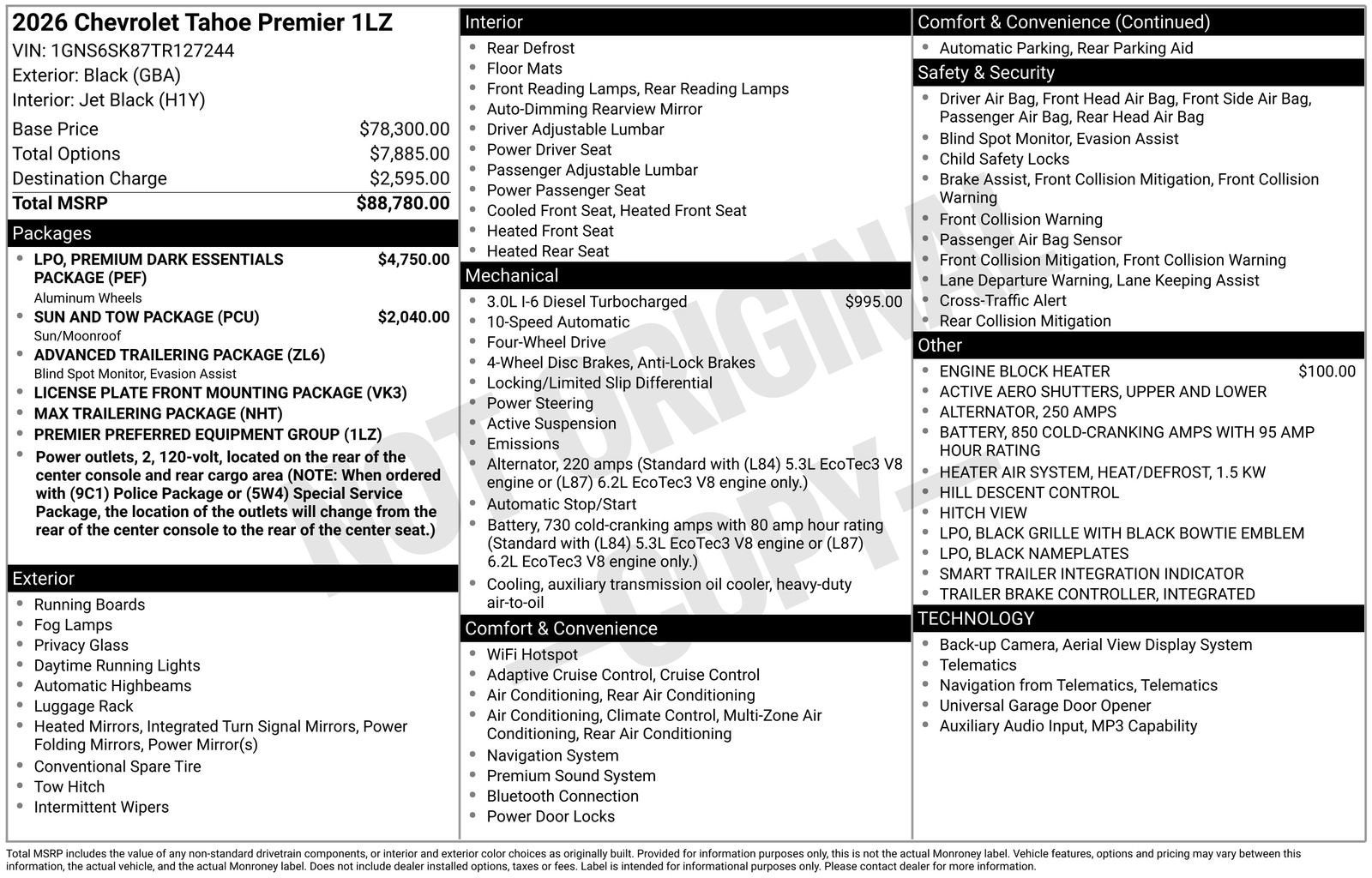 2026 Chevrolet Tahoe Premier