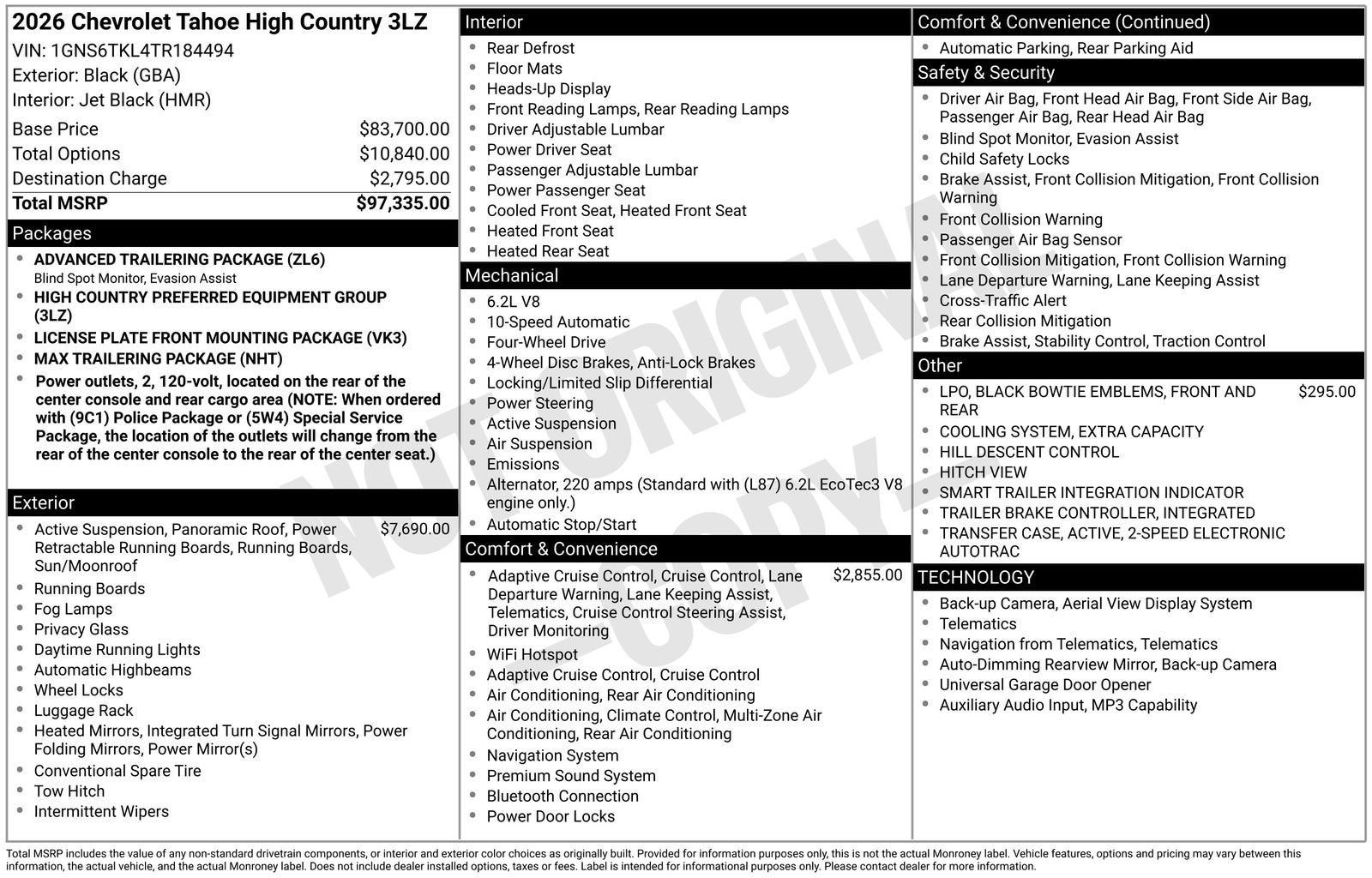 2026 Chevrolet Tahoe High Country