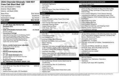 2026 Chevrolet Silverado 1500 RST