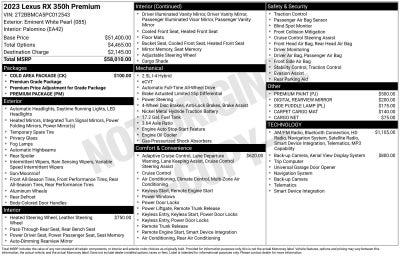 2023 Lexus RX 350h Premium