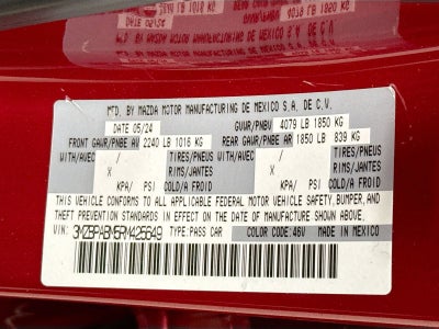 2024 Mazda Mazda3 Sedan 2.5 S Select Sport