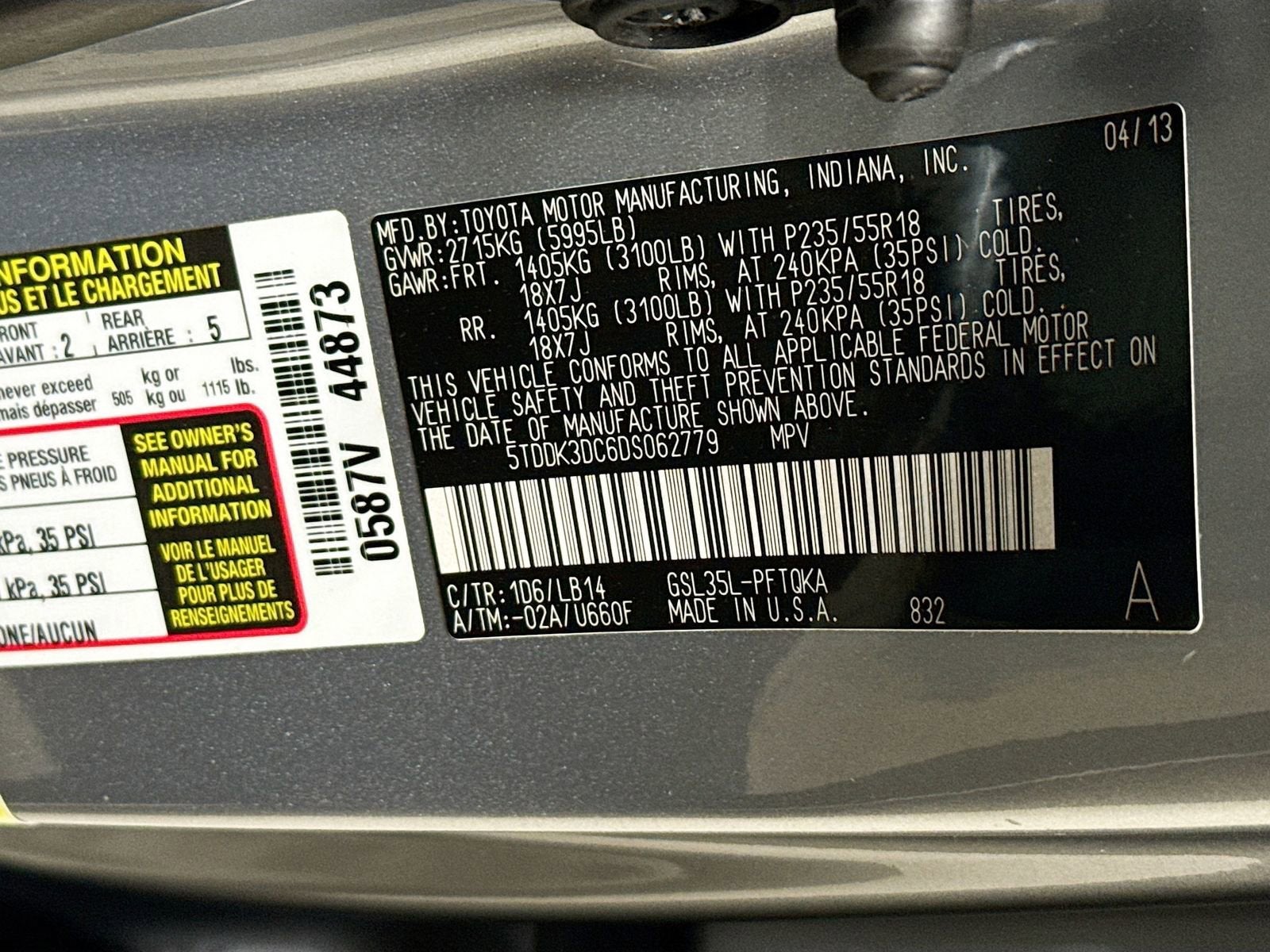 2013 Toyota Sienna XLE 7 Passenger