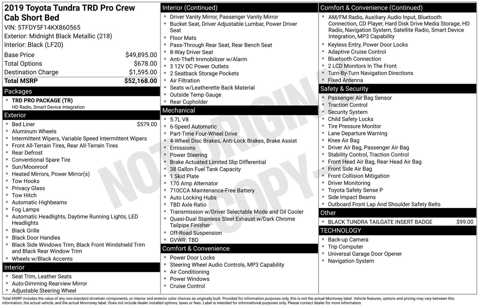 2019 Toyota Tundra TRD Pro 5.7L V8