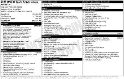 2021 BMW X3 xDrive30i