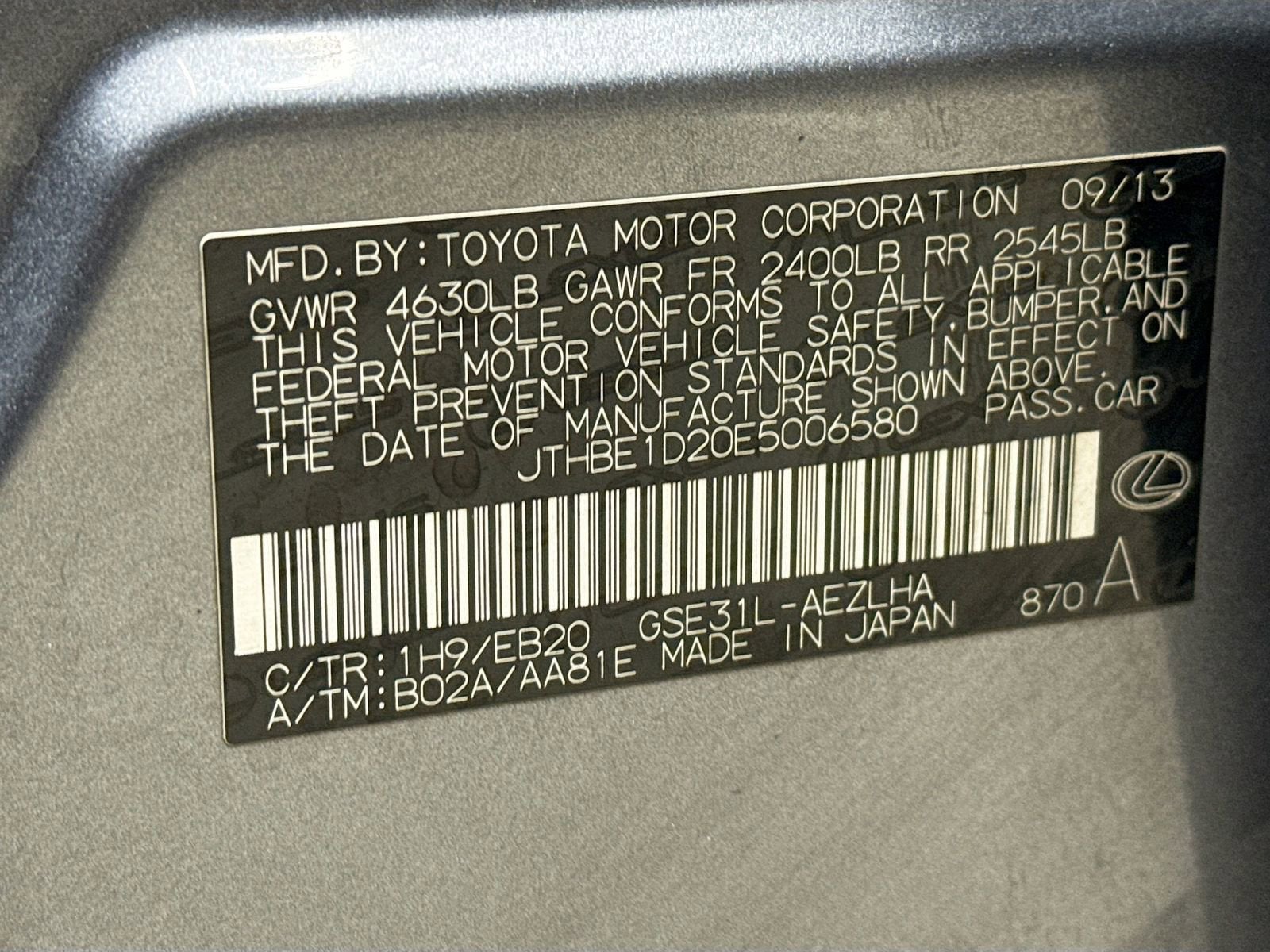 2014 Lexus IS 350 4dr Sdn RWD