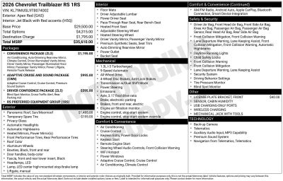 2026 Chevrolet Trailblazer RS
