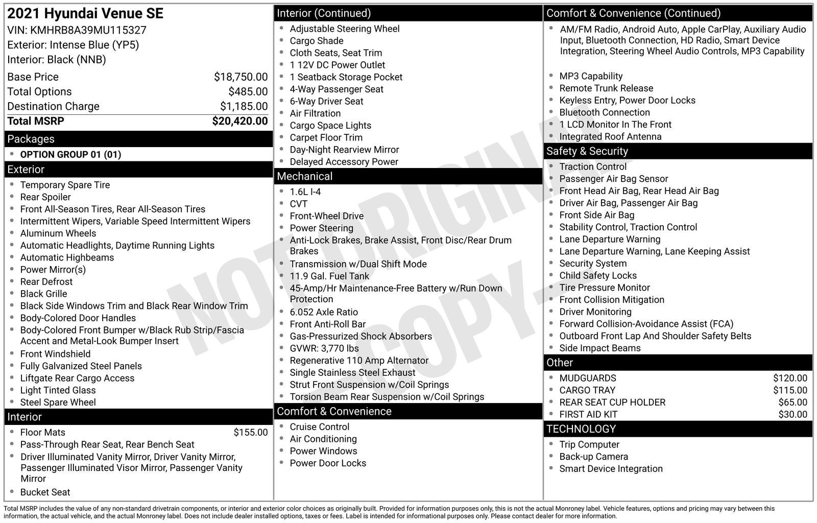 2021 Hyundai Venue SE