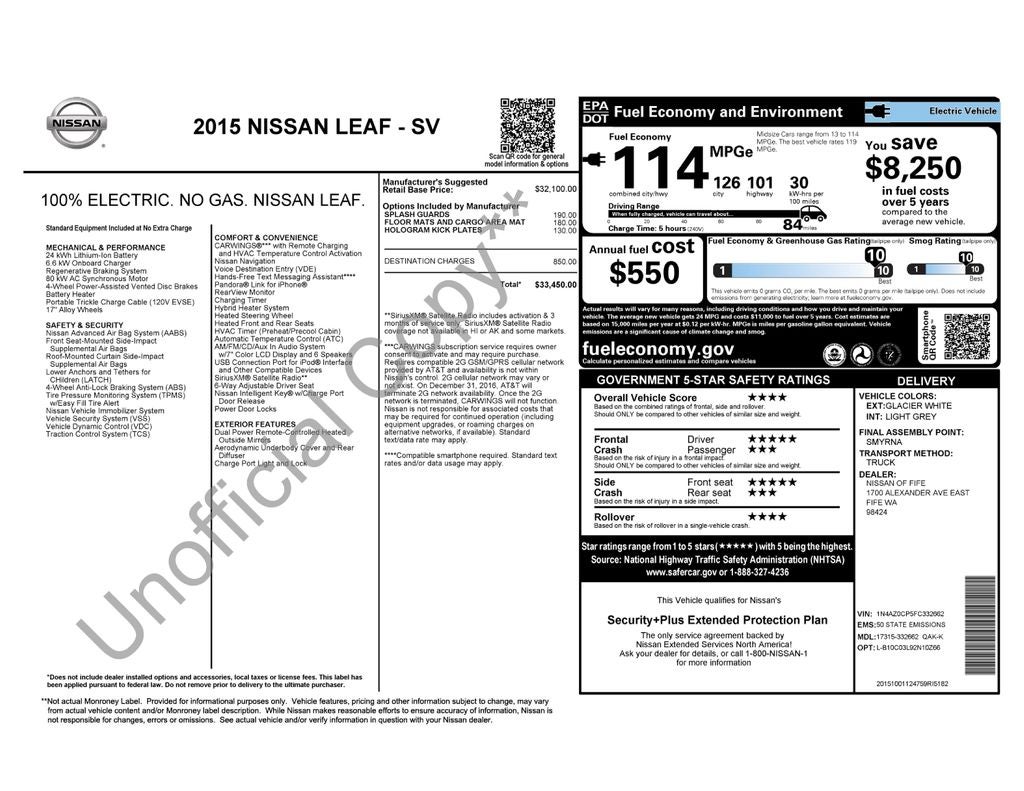 2015 Nissan Leaf SV