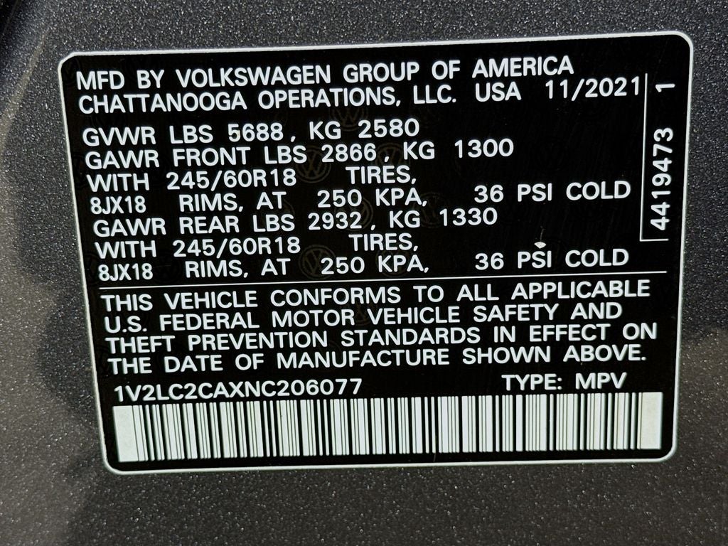 2022 Volkswagen Atlas Cross Sport 2.0T SE