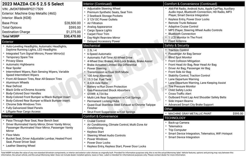 2023 Mazda Mazda CX-5 2.5 S Select Package