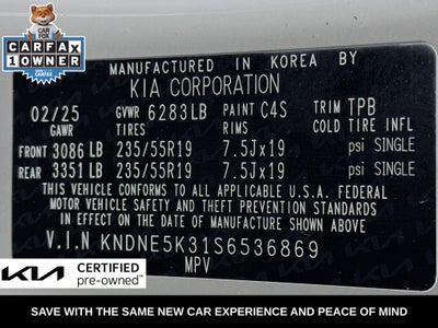 2025 Kia Carnival SX