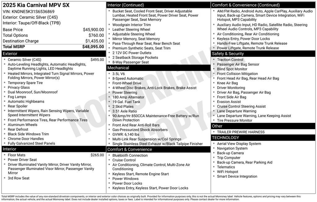 2025 Kia Carnival SX