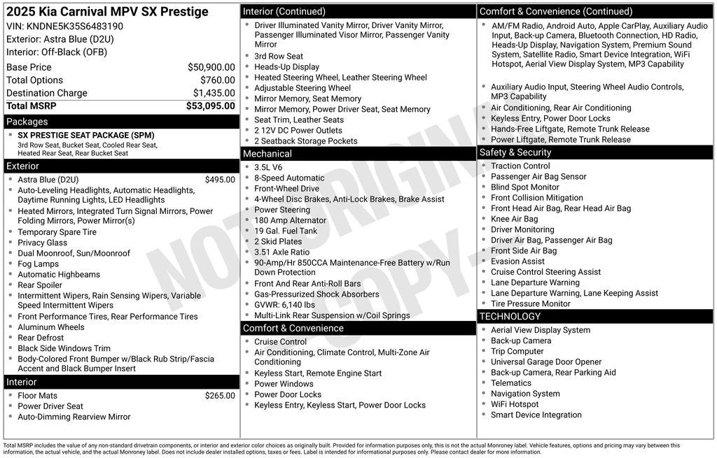 2025 Kia Carnival SX Prestige