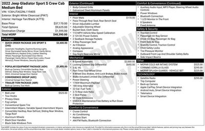 2022 Jeep Gladiator Sport