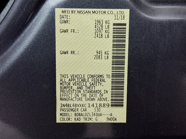 2019 Nissan Altima 2.5 S