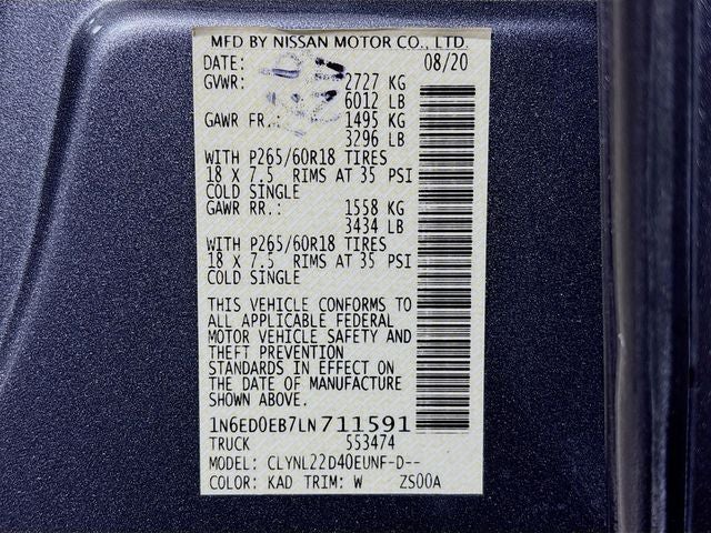 2020 Nissan Frontier SV