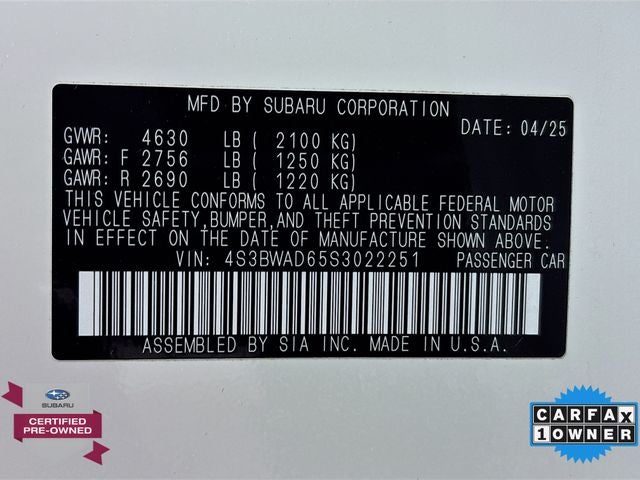 2025 Subaru Legacy Premium