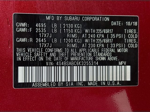 2019 Subaru Outback 2.5i