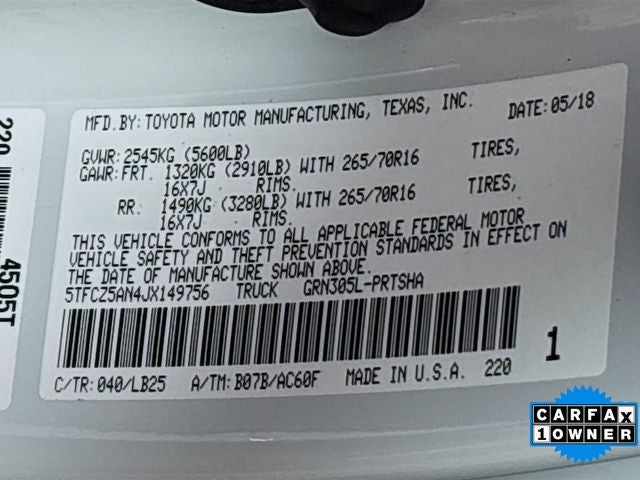 2018 Toyota Tacoma TRD Pro V6