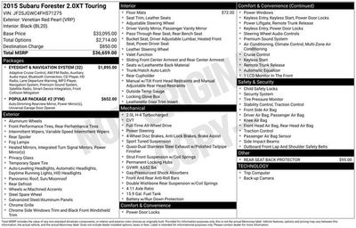2015 Subaru Forester 2.0XT Touring