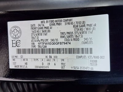 2016 Ford F-150 Lariat