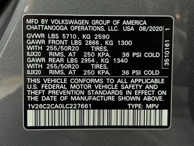 2020 Volkswagen Atlas Cross Sport 2.0T SE w/Technology 4Motion