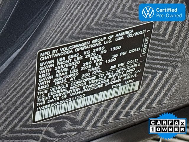 2022 Volkswagen Atlas Cross Sport 3.6L V6 SEL