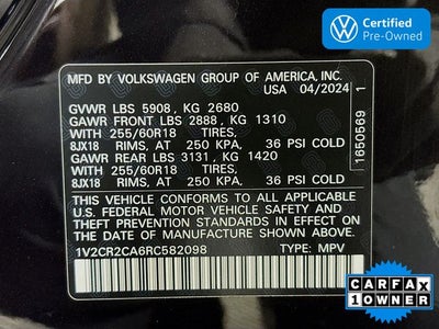 2024 Volkswagen Atlas 2.0T Peak Edition SE w/Technology