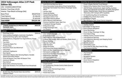 2024 Volkswagen Atlas 2.0T Peak Edition SEL