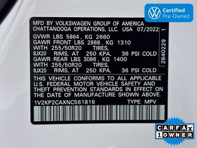 2022 Volkswagen Atlas 2.0T SE w/Technology