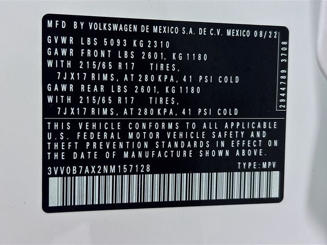 2022 Volkswagen Tiguan 2.0T S