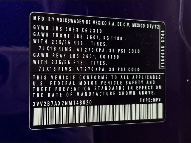 2022 Volkswagen Tiguan 2.0T SE