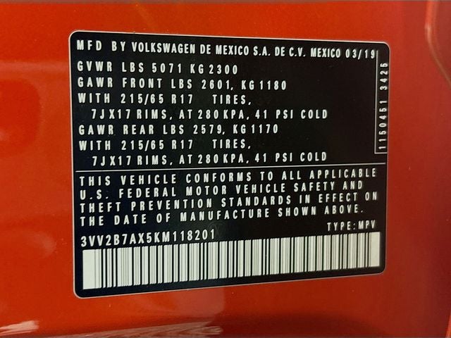 2019 Volkswagen Tiguan 2.0T SE 4Motion