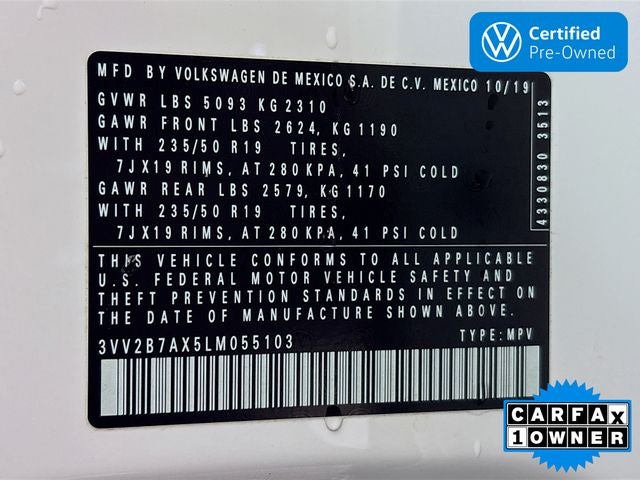 2020 Volkswagen Tiguan 2.0T SEL 4Motion