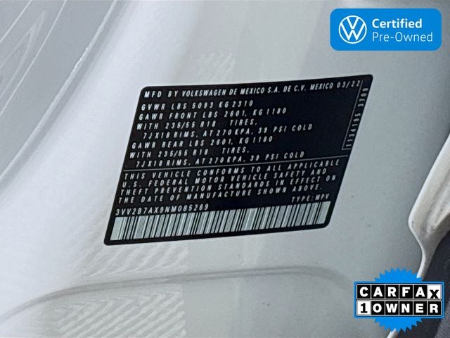 2022 Volkswagen Tiguan 2.0T SE