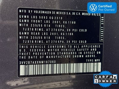 2022 Volkswagen Tiguan 2.0T SE