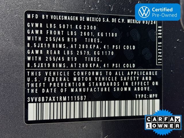 2024 Volkswagen Tiguan 2.0T SE R-Line Black