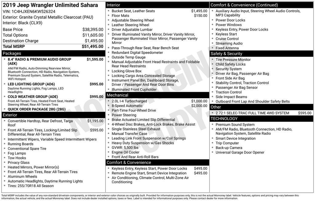 2019 Jeep Wrangler Unlimited Sahara 4x4