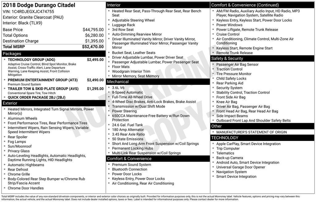 2018 Dodge Durango Citadel AWD