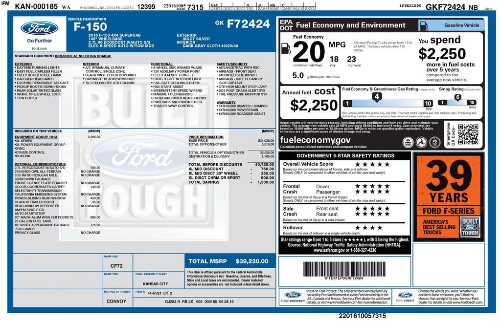 2016 Ford F-150 LARIAT