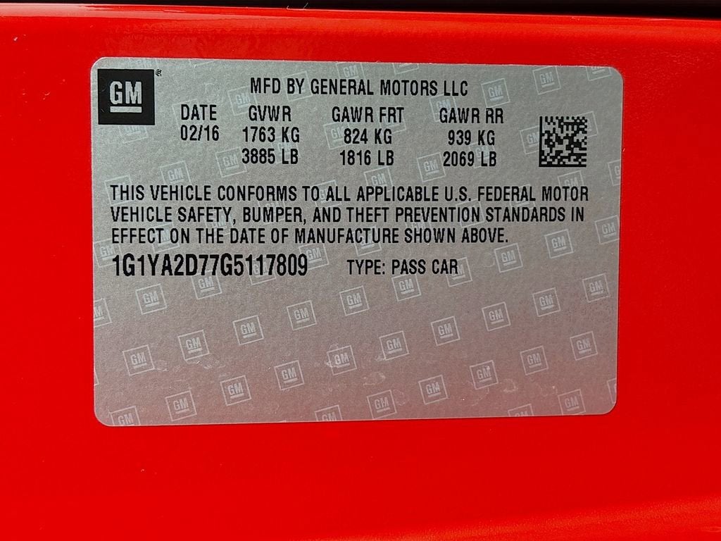 2016 Chevrolet Corvette Stingray 1LT