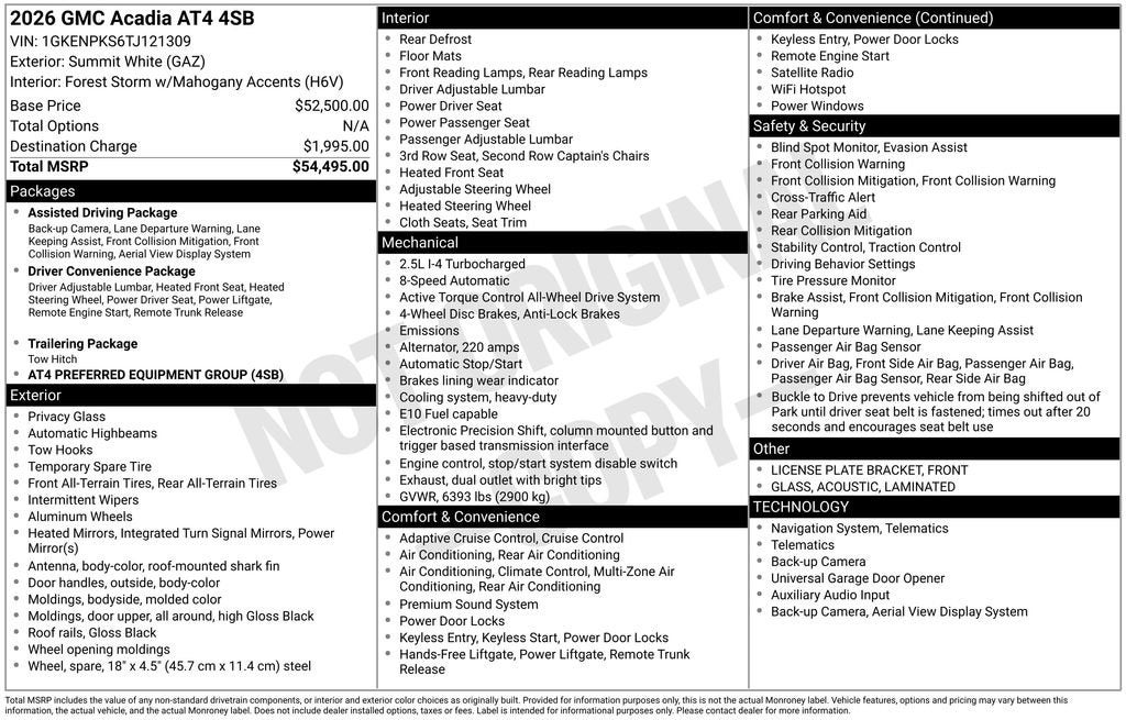 2026 GMC Acadia AT4
